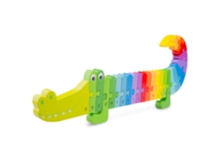 Rompecabezas de madera con forma de cocodrilo de New Classic Toys - Juguete educativo