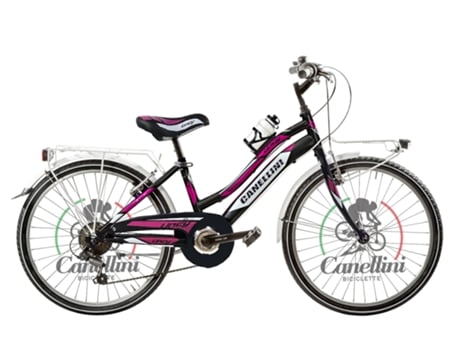 Bicicleta de niña LINCY 24 - 6 velocidades (Negro/fuchsia) BICICLETTE CANELLINI