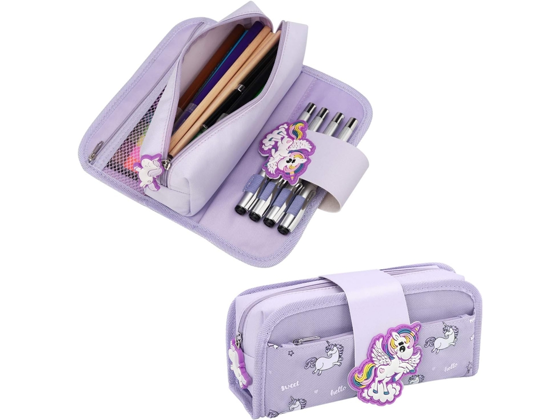 VVJIJILLY Estojo De Lápis De Grande Capacidade, Bolsa Para Canetas Com Zíper Removível E Design De Desenho Animado