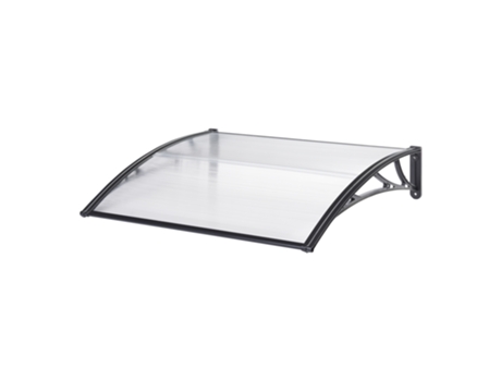 Marquesina exterior para Puertas Mellerud protección policarbonato e plástico 120 x 100 cm Transparente y Negro [EN.CASA]