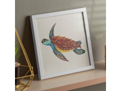 Póster NACNIC Cuadrado con Dibujos de Ranas y Tortugas. Tortuga Viajera, Ilustrada con Dibujos de Tortugas, Ranas, y Sapos.