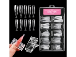 100 Pontes De Unha Com Escala + A Para Alongamento De Unhas Uso Em Salão E Casa Manicure