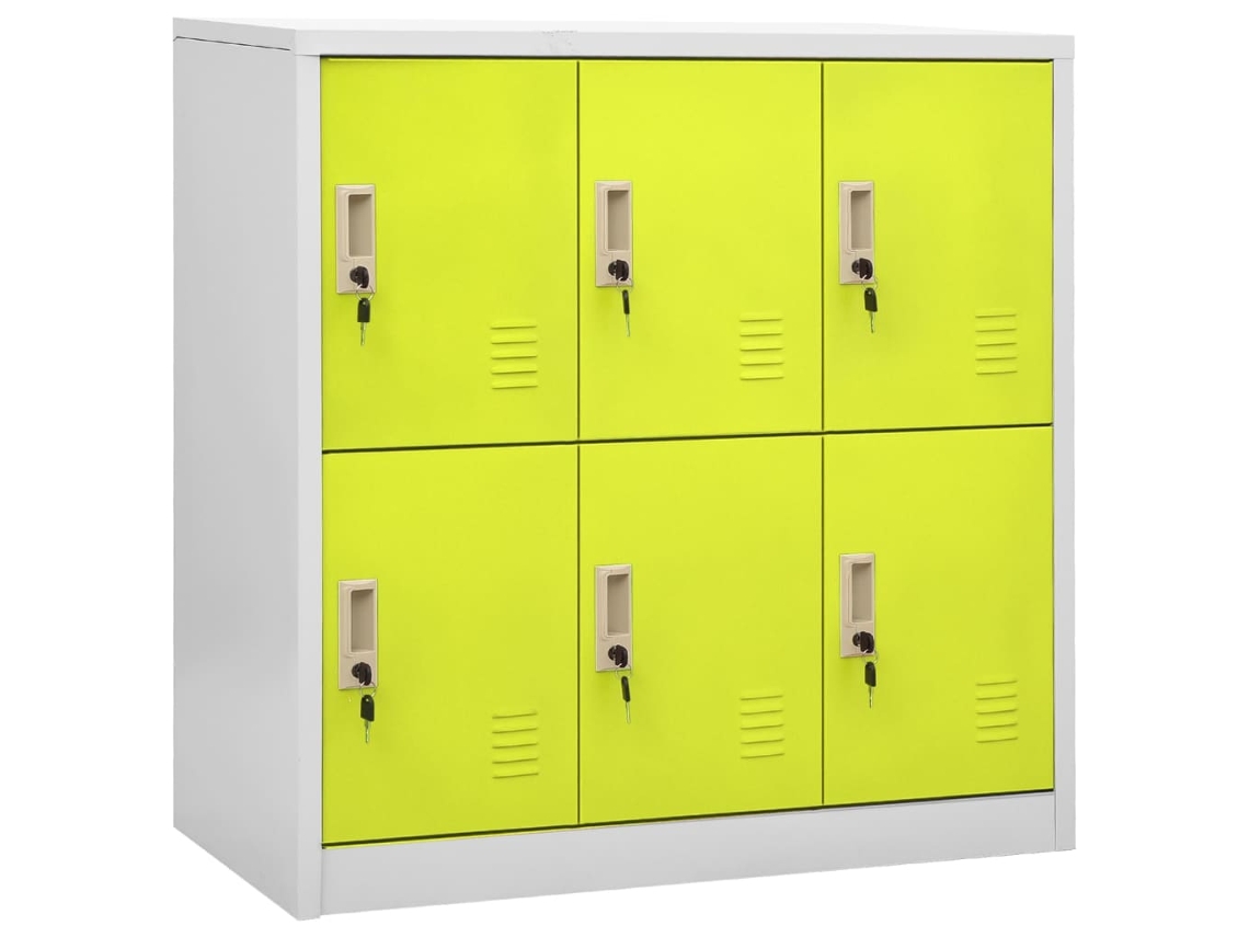Conjunto de taquilla de 5 piezas, gris claro y acero verde, EXCLUSIVO DE LA CASA (90 x 45 x 92,5 cm)