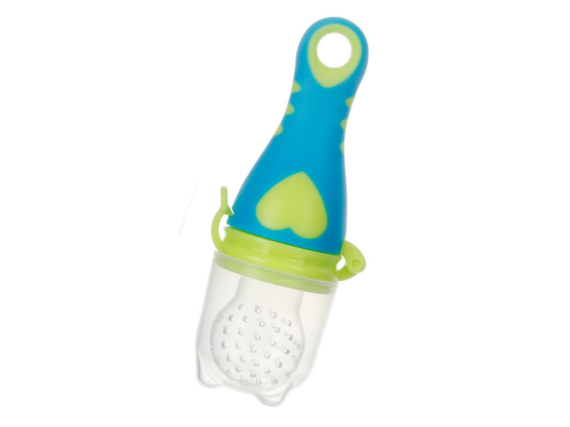 Biberón De Silicona De Grado Alimenticio Con Bolsa Para Frutas Y Verduras - Azul