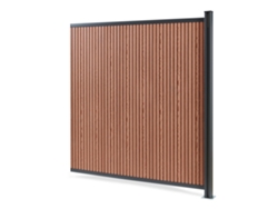 Valla Jardin Exterior Grassano Con 1 Poste Aluminio Wpc 180x175cm - Marrón Neu.holz