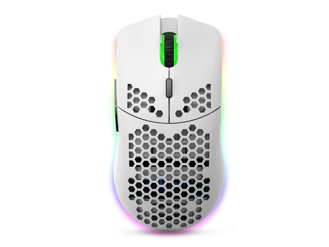 Ratón para juegos con sensor óptico de 6400 DPI, 6 botones programables, diseño ergonómico, color blanco