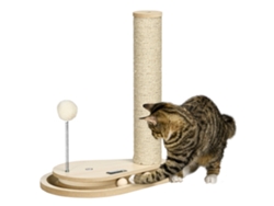 Rascador para Gatos de Aglomerado de Madera y Yute color Roble 35x23x40 cm PAWHUT