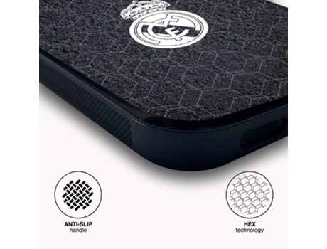 Funda Móvil Ultra Oficial Real Madrid para Samsung Galaxy S23 Ultra PHONECASES3D Piel Sintética Negro