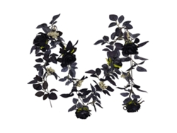 Guirnalda decorativa de rosas artificiales para vino, ideal para Halloween (180 cm)