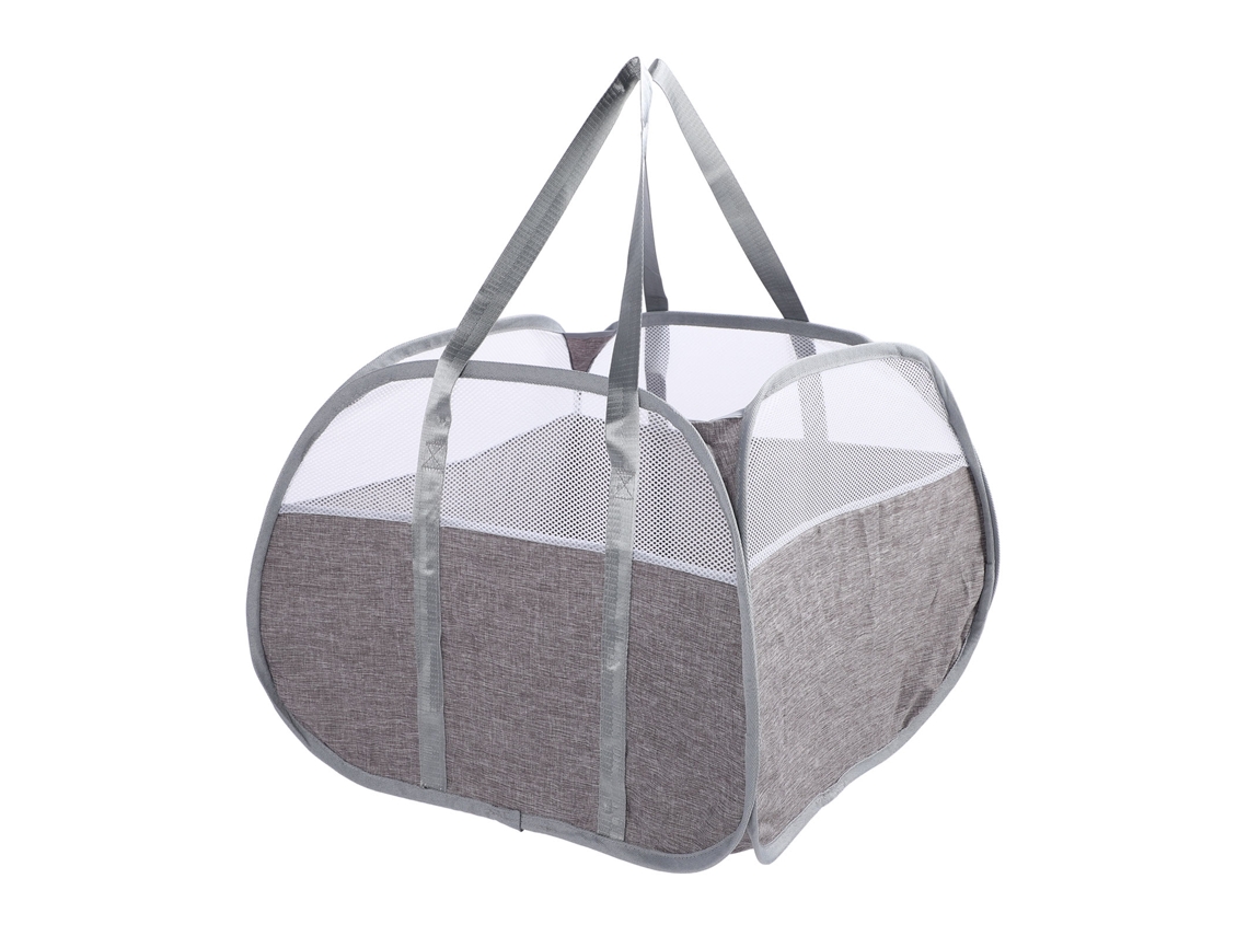 Cesto De Ropa Plegable De 90 Litros Con Asas, Tejido Oxford Grueso, Para Ropa Y Juguetes, Color Gris.