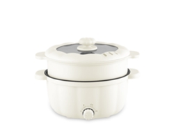 Vaporera eléctrica multifuncional. Tres ajustes de temperatura, 2.5 L, doble nivel. Olla caliente, salteado, vapor, etc.