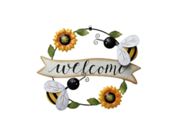 Arte decorativo de pared para sala de estar - Diseño rústico - Abeja y girasol
