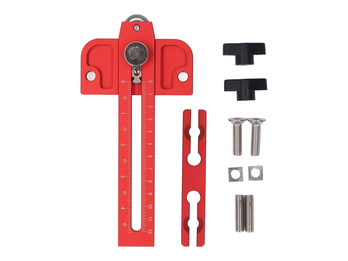 Guía Con Ruedas Para Sierra De Mesa Con Localizador De Carpintería Ajustable De Doble Escala Para Ranuras En T De 3/4 X 3/8 Y 3/8 X 1/4 Pulgadas.