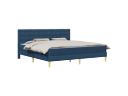 Maison Exclusive - Estructura De Cama Con Colchón Azul 180 X 200 Cm Tela