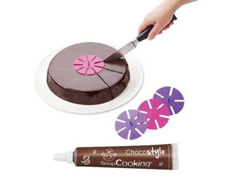 Marcador Para Cortar Tartas + Tubo De Chocolate Para Decorar