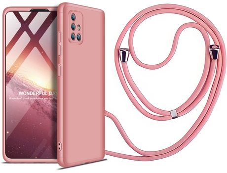 Funda Samsung A71 Slim Armor 360º con Collar Rosa
