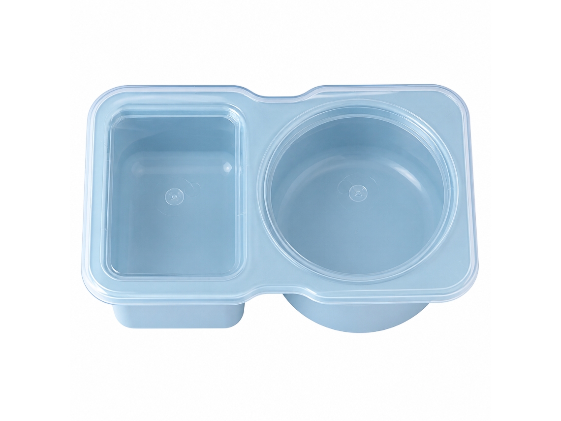 Salsasera Polski Pp Azul 15x9,3x8,5 Cm 10 Uds Hermética 2 Compartimentos Para Salsas, Snacks Y Lunch Escolar Portátil