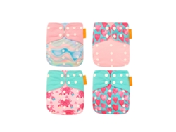 4 Pañales De Tela Elásticos Absorbentes, Lavables Y Reutilizables Para Bebés Niños Y Niñas.
