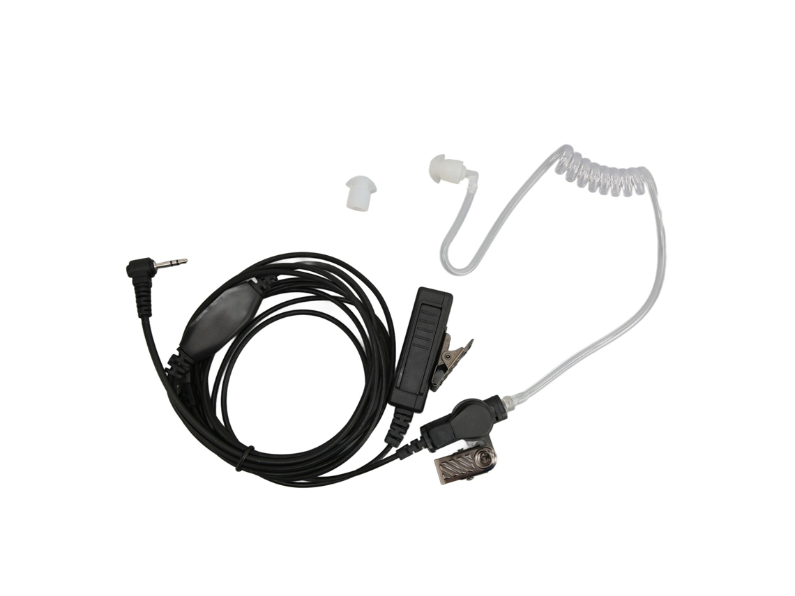 Auriculares Con Tubo Acústico De 2,5 Mm, Botón Ptt Y Clip De Acero Para Radios Walkie-talkie Motorola Talkabout, Color Negro, 1 Unidad.