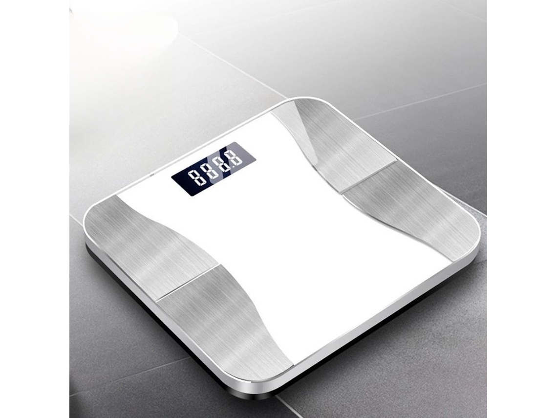 Báscula de grasa corporal inteligente, Bluetooth, recargable, 29 x 26 pulgadas, color blanco, regalo digital.