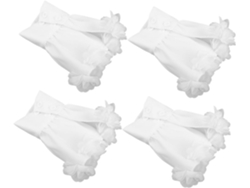 Conjunto De 4 Punhos Removíveis Em Renda Sintética Estilo Francês Para Decoração Elegante.