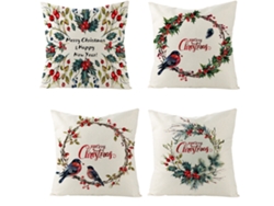 Fundas de almohada navideñas, fundas de cojines de lino, adornos navideños RNEMITERY