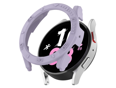 Funda protectora para Samsung Galaxy Watch5/Watch4 de 40 mm con media cubierta y escala (púrpura)