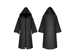 2026-capa Con Capucha Para Niños Unisex Disfraz Gótico Medievo Halloween Fiesta Cosplay Poliéster L Negro