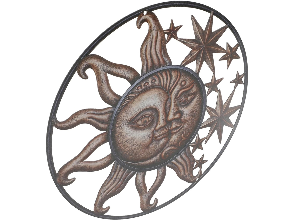 Elegante Escultura Estilo Retro Decoración Pared Efecto Decorativo Resistente Balcón Festivales Sol Luna