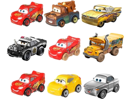 Coches DISNEY Cars Sort Pack 3 Mini Racers (Edad Mínima: 3 Años - 14 x 3 x 16,5 cm- Artículo Surtido)
