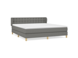 Maison Exclusive - Cama Box Spring Con Colchón Tela Gris Oscuro 180x200 Cm