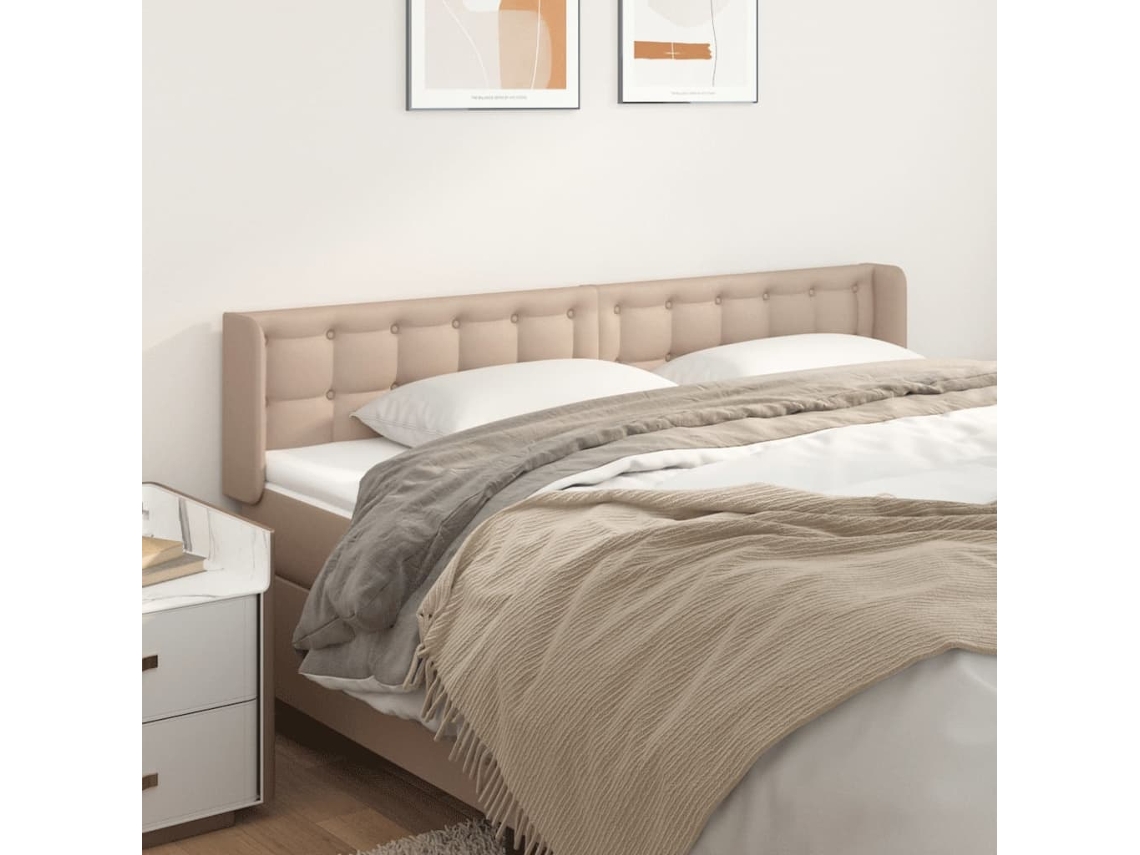 Cabecero De Cuero Sintético Color Capuchino 183x16x78/88 Cm