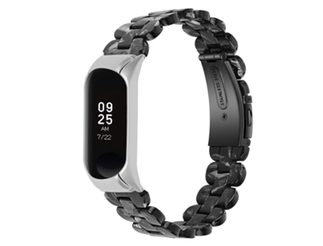 Correa de acero inoxidable hebilla ovalada para Xiaomi Mi Band 7 - flor negra