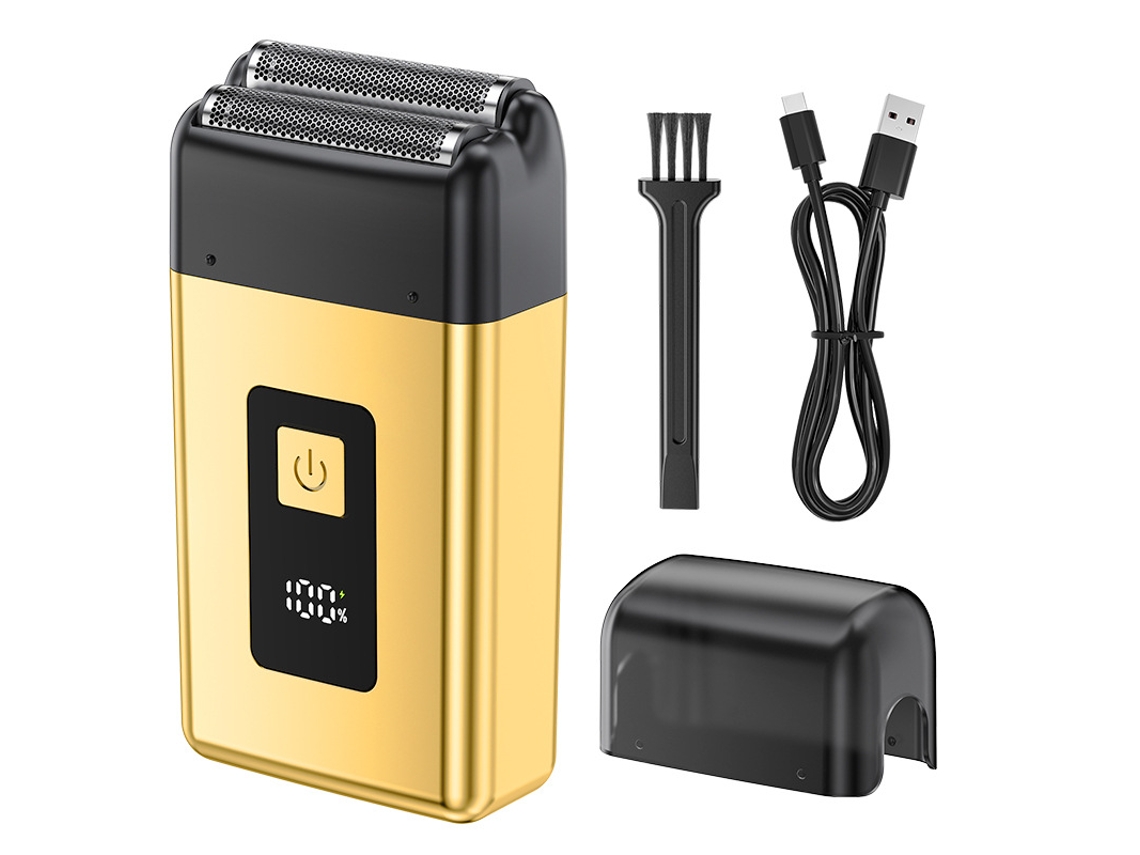 Afeitadora eléctrica de cuchilla recíproca para hombre, resistente al agua, regalo para hombre (dorado) Czhhmart