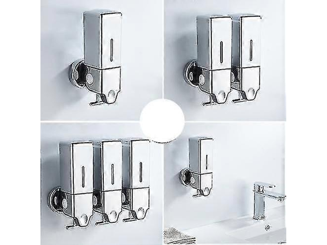 Hotel Baño Dispensador Jabón Manual Carrito De Pared Dispensador Jabón Cuadrado 1 Botella 500ml Blanco Rosewell