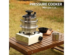 Olla A Presión Portátil Para Exteriores De 1,2 L Para Camping, Coche, Autocalentable, Utensilio De Cocina Multifuncional, Accesorio De Viaje