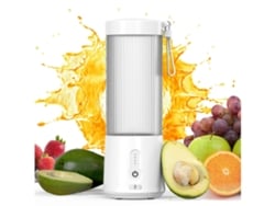 Exprimidor eléctrico portátil Facpoet de 450 ml, recargable, para frutas, verduras, batidos y licuados (blanco)