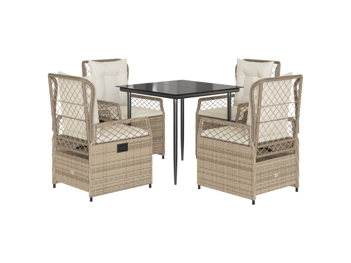 Maison Exclusive - Set Comedor De Jardín 5 Pzas Con Cojines Ratán Sintético Beige