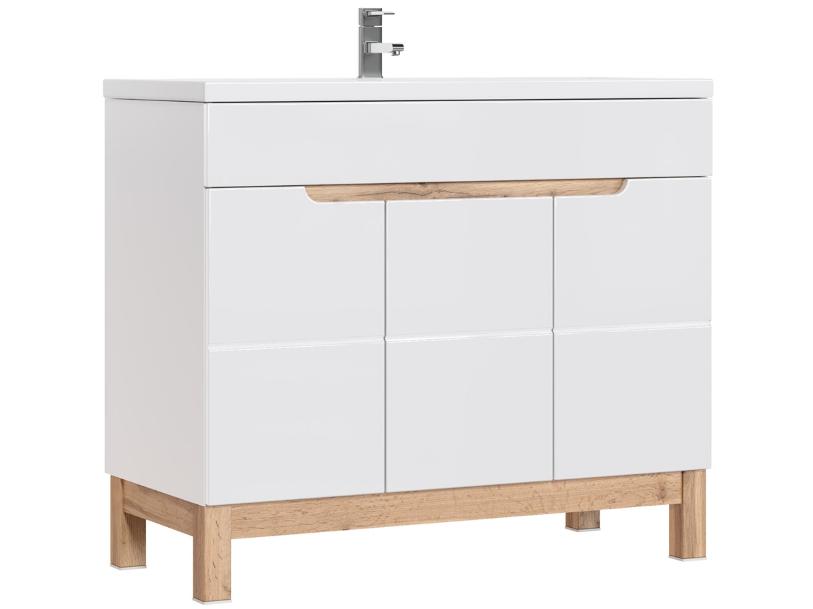 Armario Bajo Lavabos FURNLUX Bali (Blanco, Madera Contrachapada - 100X46X84 Cm)