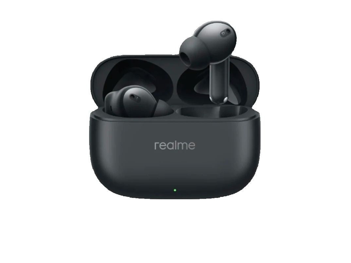 Auriculares Realme Buds T310 negros, reacondicionados, con señales de uso