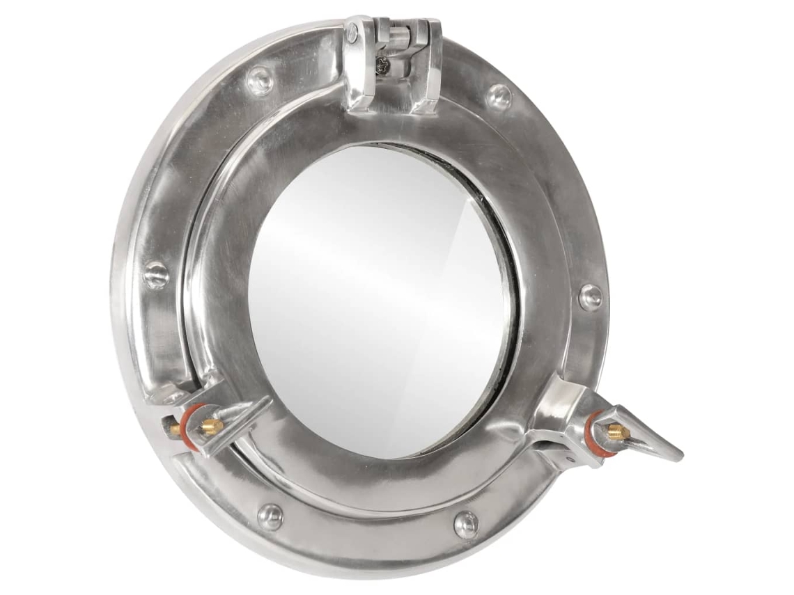 Espejo de ojo de buey de pared aluminio y vidrio VIDAXL (23 x 23 cm)