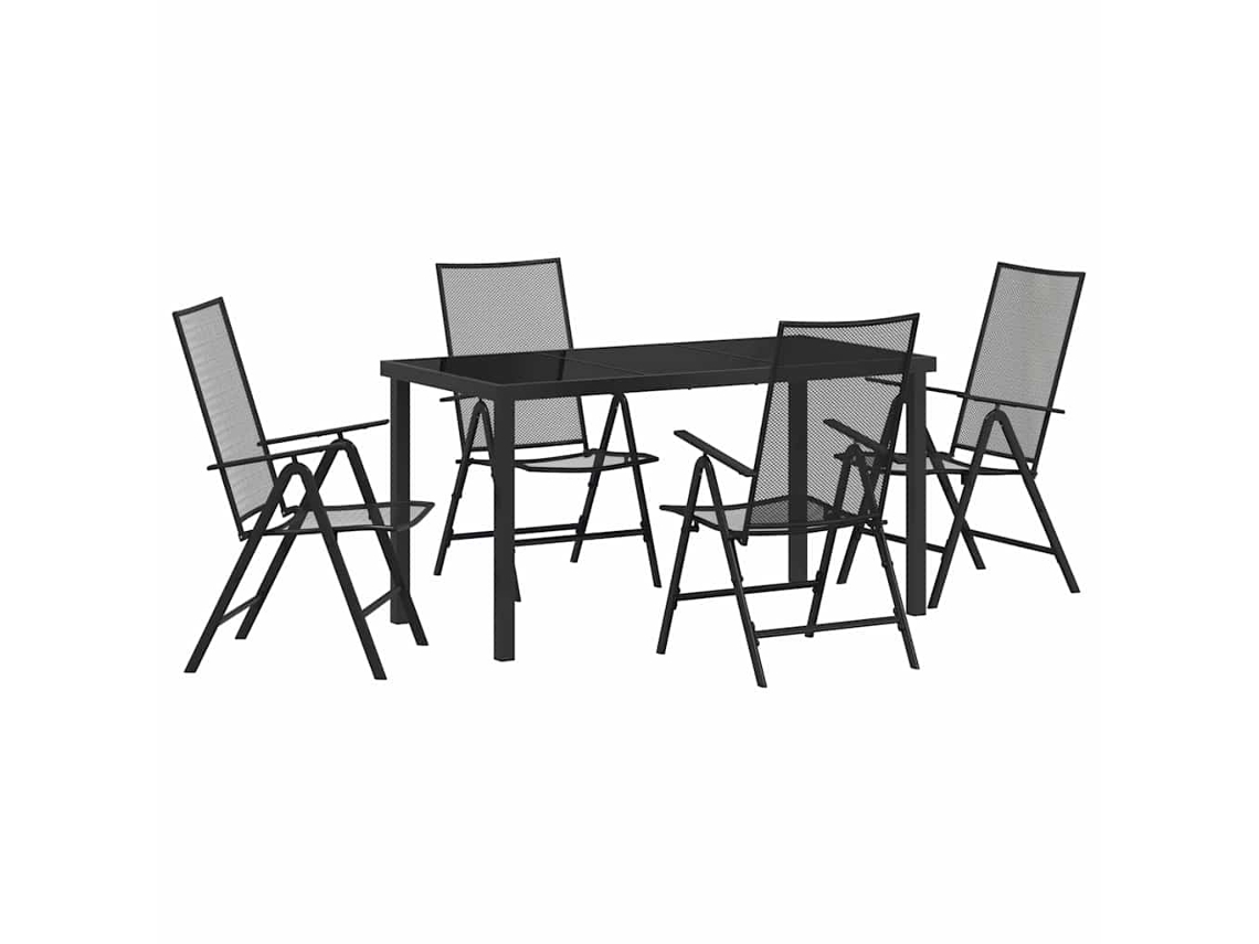Conjunto De Comedor De Jardín 5 Uds | Mueble De Jardín Antracita