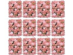 Paneles florales, tela de seda, decoración de interiores versátil, rosa.