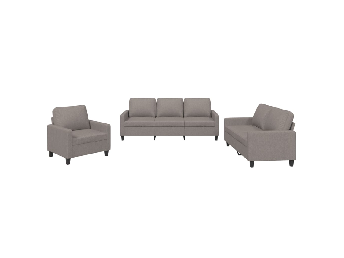 Maison Exclusive - Juego De Sofás Con Cojines 3 Piezas Tela Gris Taupe