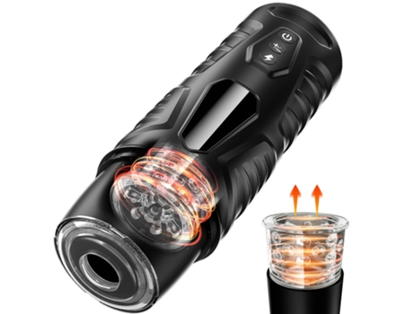 Copa masturbadora masculina con 7 modos de rotación de empuje (negro) YIZHOOD