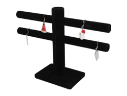 Organizador De Pendientes Desmontable Soporte De Joyería De 2 Niveles Estante Para Colgar Pendientes Negro