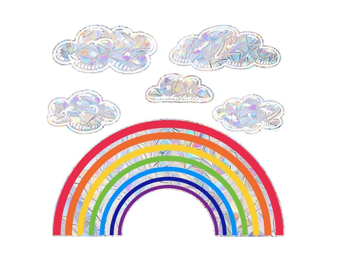 Pegatinas para ventanas con nubes de arcoíris, pegatinas de prismas de acuarela para atrapasoles