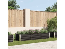 Sitio de construcción elevado | Jarrón de jardín | Jardinera de acero galvanizado 240x80x45cm Antracita Wsd949550 Lovely Home