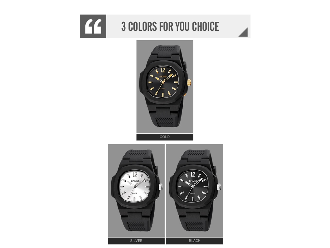 Reloj De Cuarzo Skmei Para Hombre, Resistente Al Agua Hasta 5 Atm, Correa De Gel, Estilo Deportivo Y Moderno.