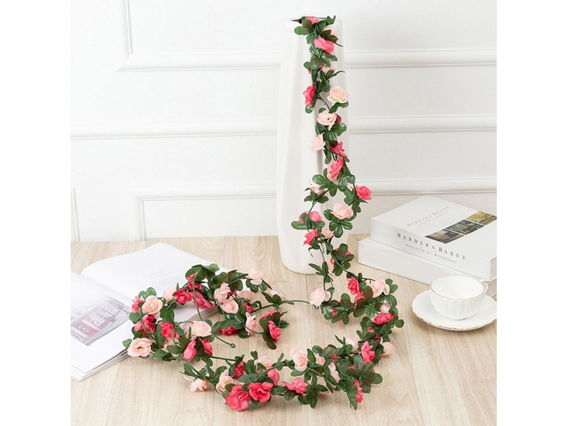 Rosa Artificial Colgante De 2,5 M Y 45 Cabezas Para Decoración De Pared, Bricolaje, Plantas Y Flores Artificiales, Decoración Del Hogar